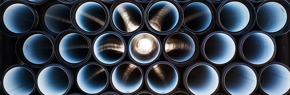 View of the insides of plastic tubes